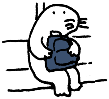 (電車に座っている)
